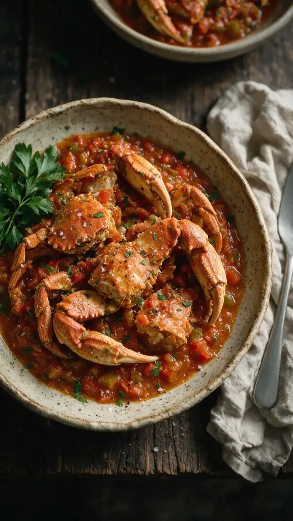 Krabben in Enchilado-Sauce