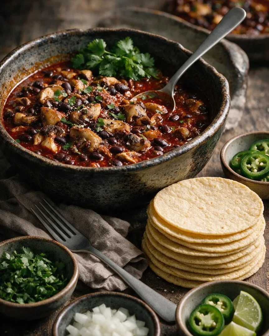 Pilz-Bohnen-Birria (KI-Illustration)