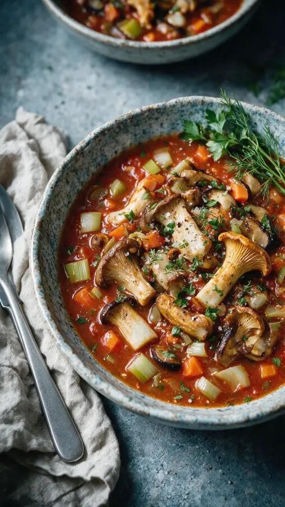 Pilz-Fenchel-Eintopf mit Tomaten