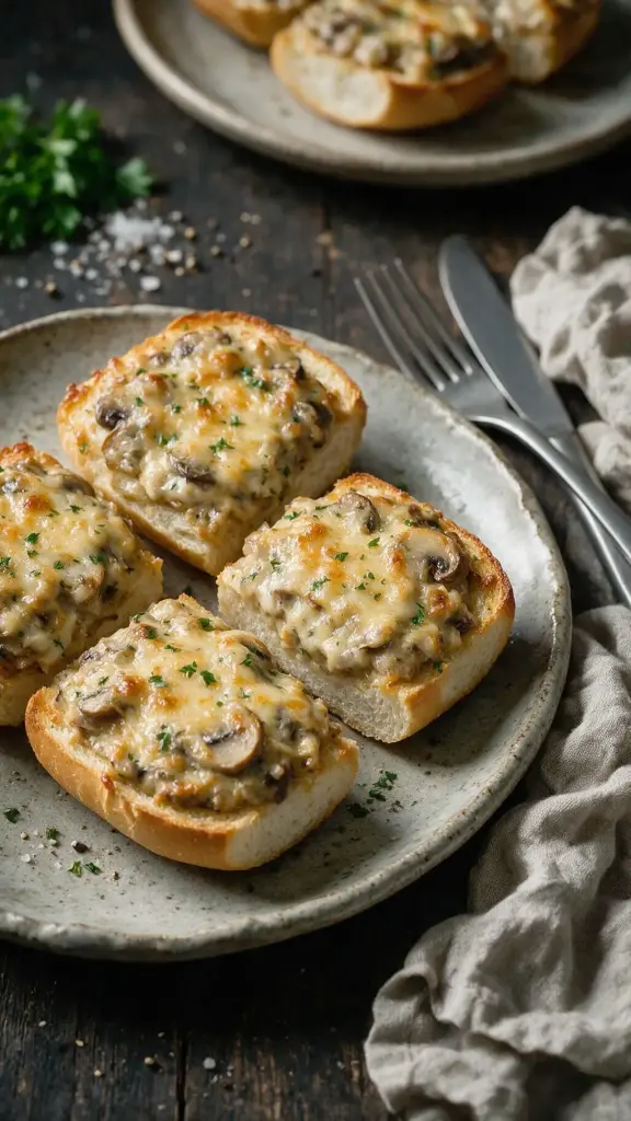 Pizzabrötchen mit Pilzen