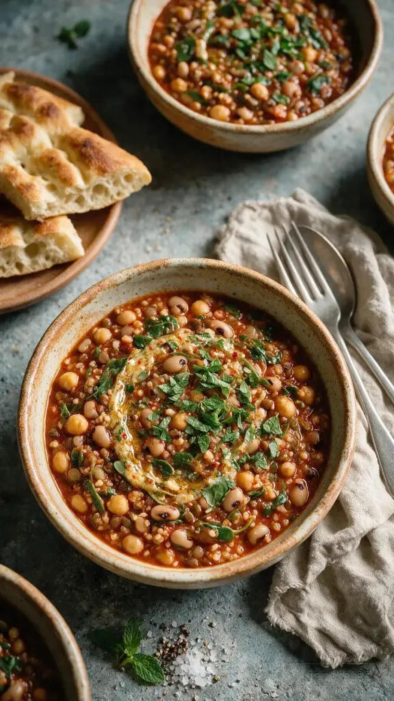 Portulak-Eintopf mit Bulgur