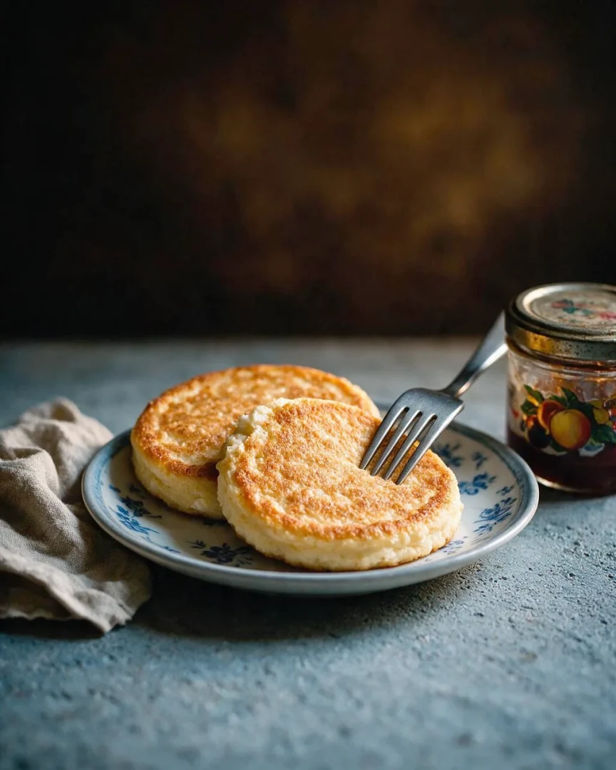 Quark-Pfannkuchen mit Mandelmehl (KI-Illustration)