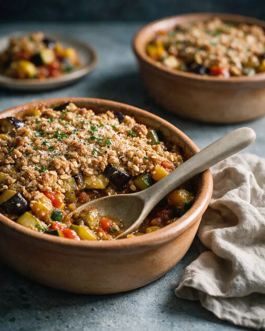 Ratatouille mit Parmesan-Hafer (KI-Illustration)