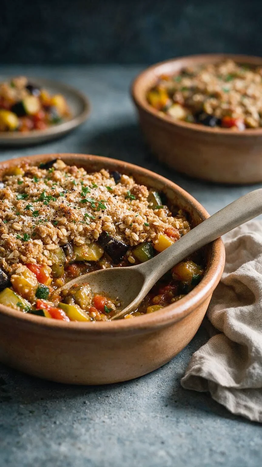 Ratatouille mit Parmesan-Hafer (KI-Illustration)