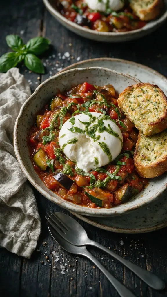 Ratatouille mit Zucchinibrot