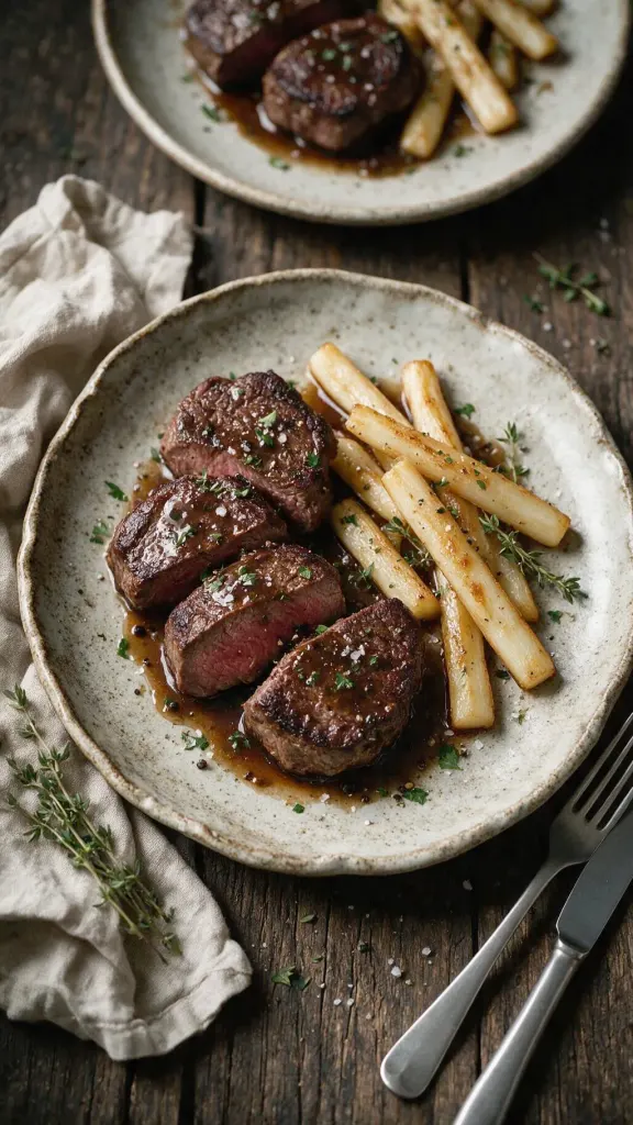 Reh-Steaks mit Wacholdersauce