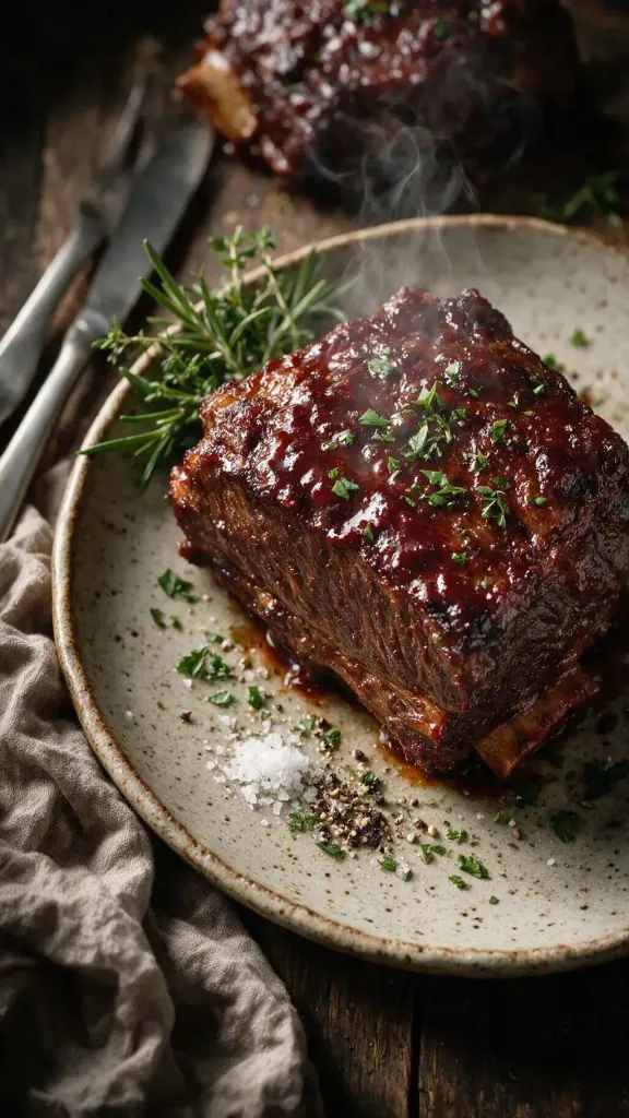 Sous-vide-Querrippe mit Glasur