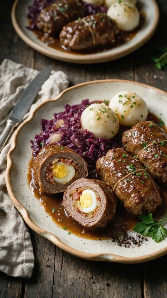 Rouladen mit Ei und Speck