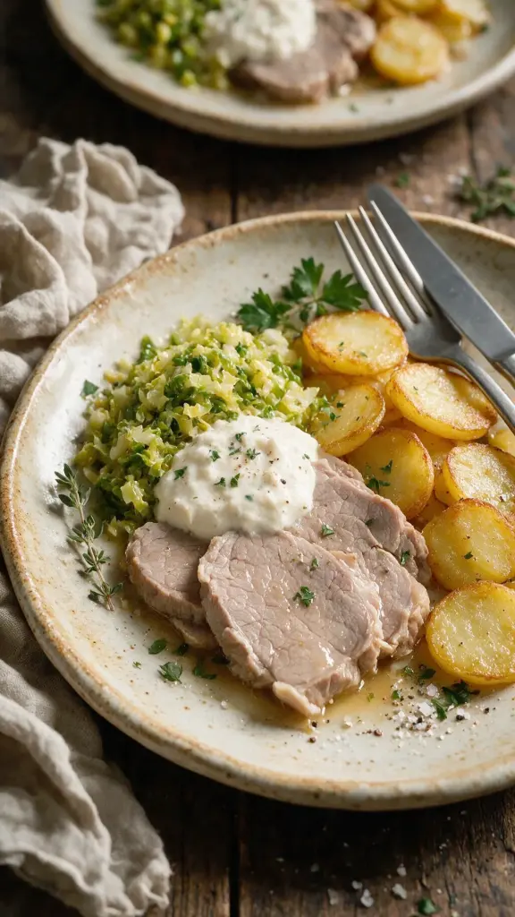 Rindfleisch mit Meerrettichsoße