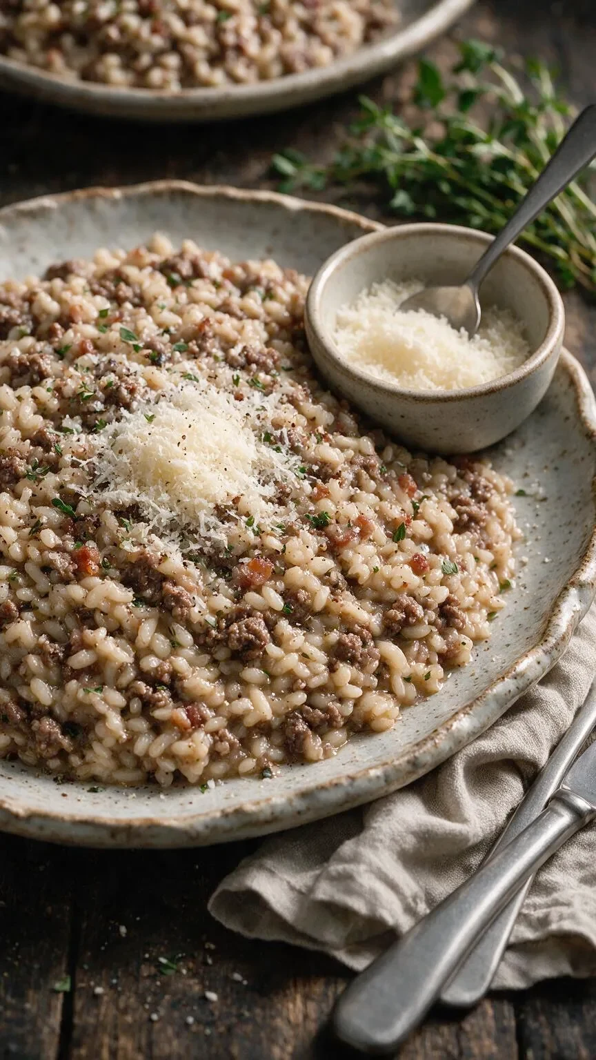 Risotto mit Rindfleisch & Wein