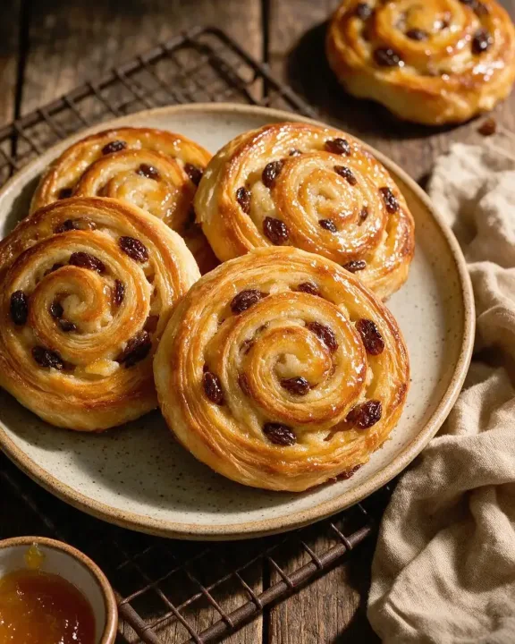 Rosinenschnecken mit Marzipan (KI-Illustration)