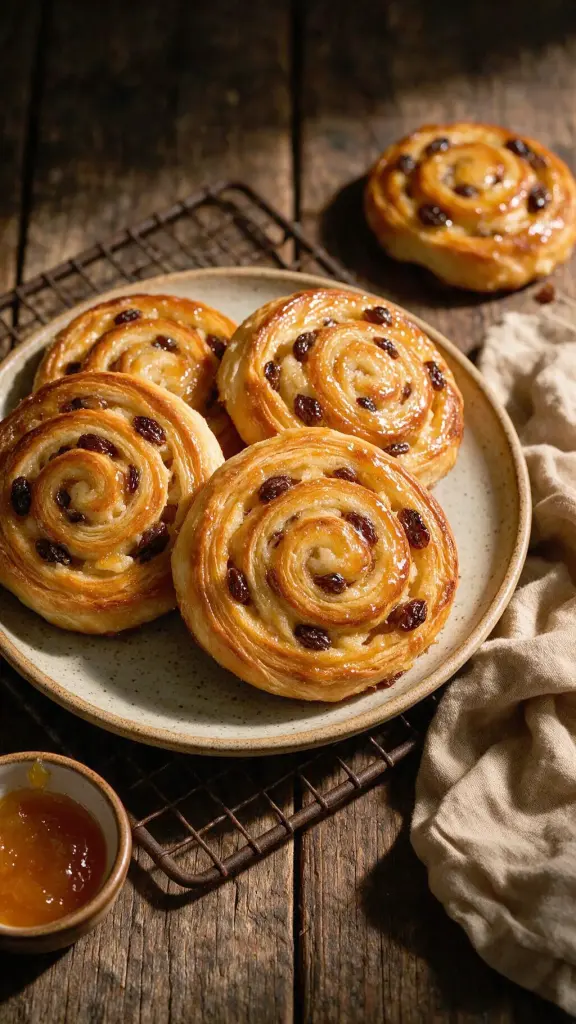 Rosinenschnecken mit Marzipan