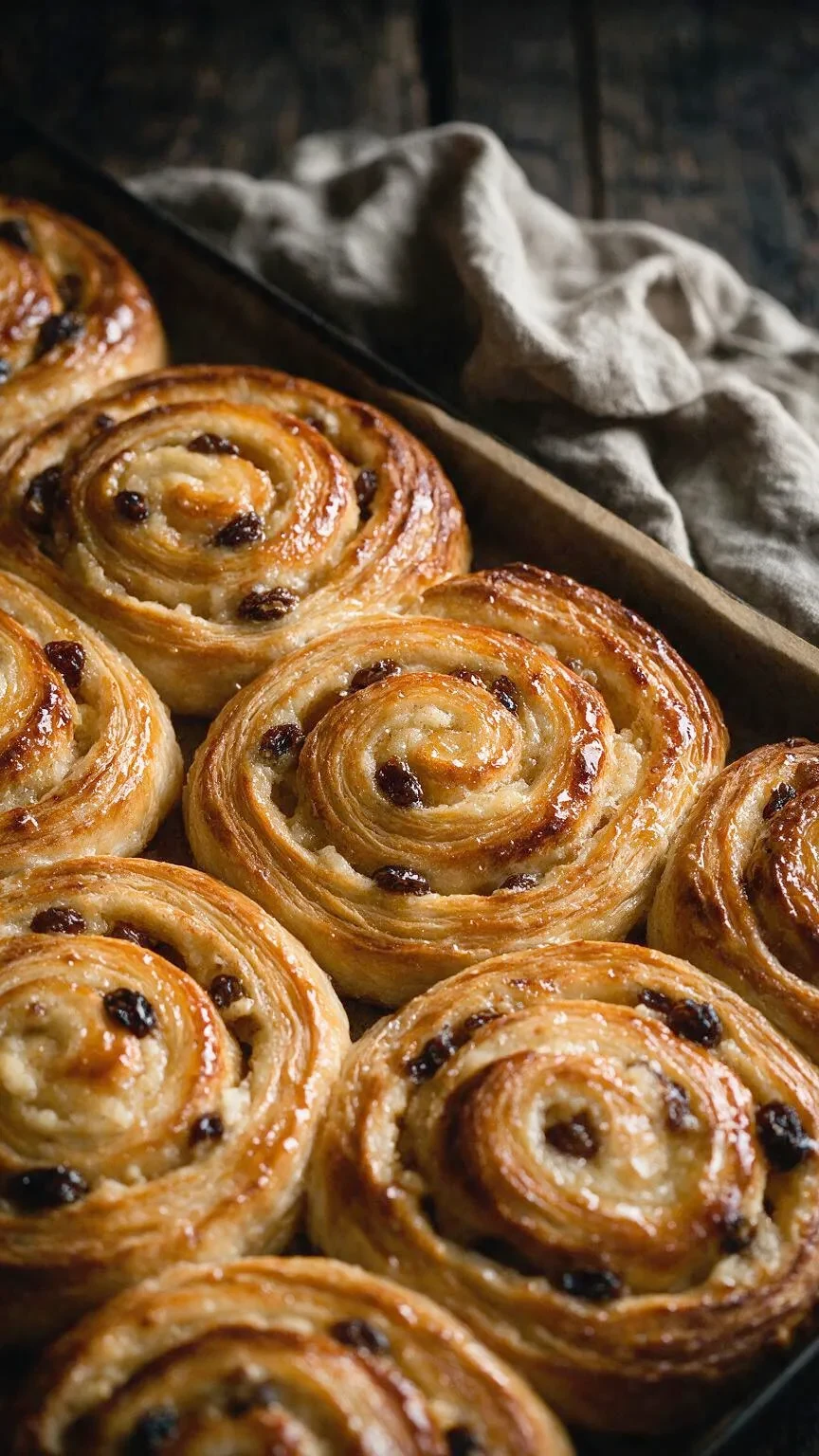Rosinenschnecken mit Marzipan
