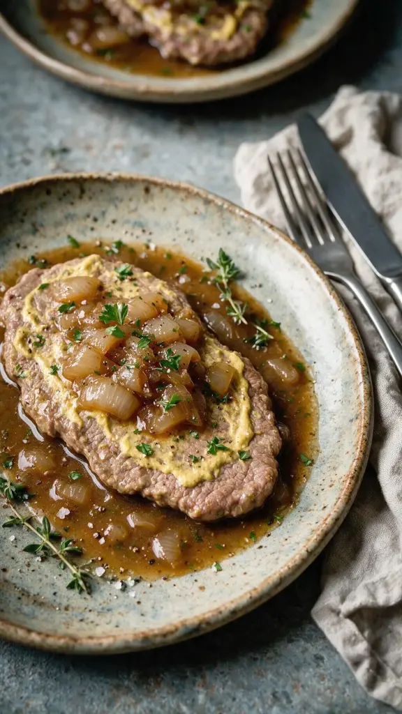 Rostbraten mit Zwiebeln