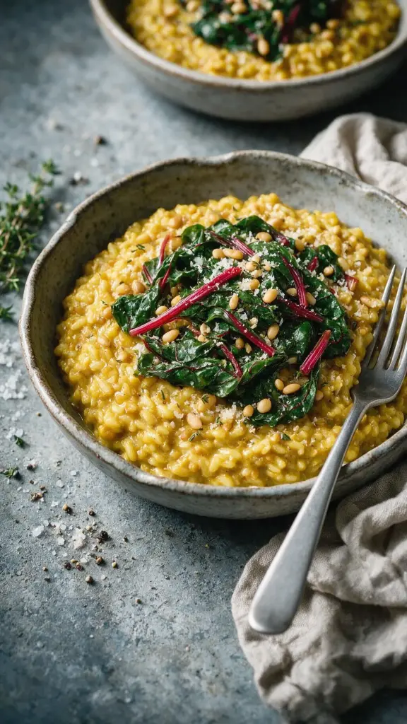Rote-Bete-Blätter-Risotto