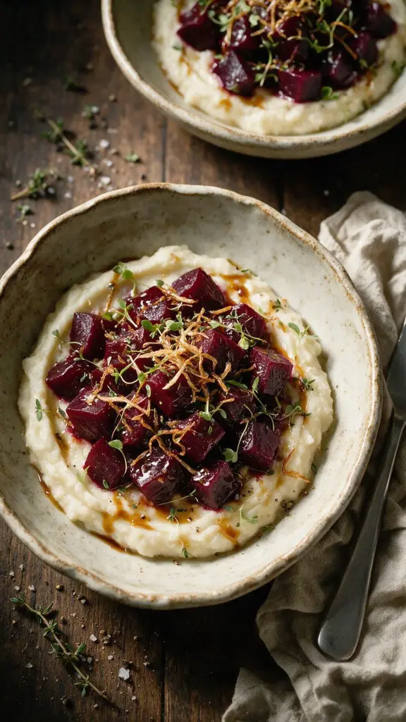 Rote-Bete-Salat mit Selleriepüree