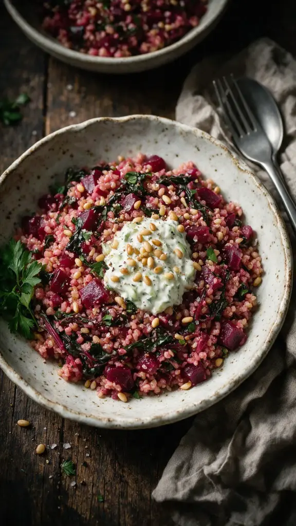 Bulgur mit Rote Bete und Grün