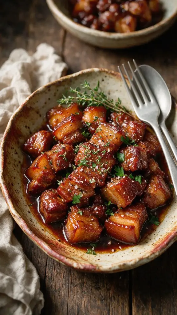 Rotgeschmortes Schweinefleisch