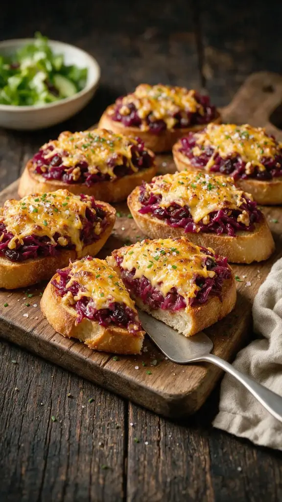 Geschmorter Rotkohl, Cheddar-Toasts