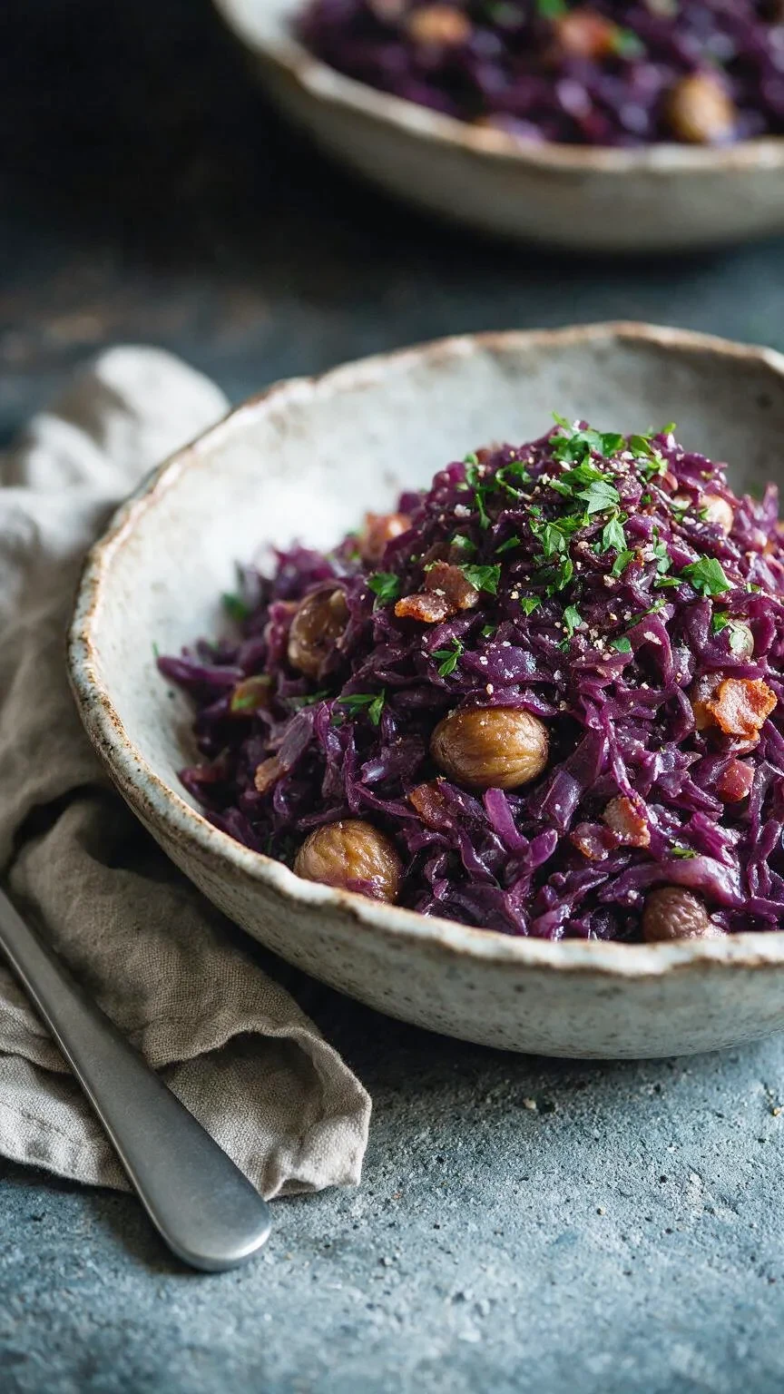 Rotkohl mit Kastanien (KI-Illustration)