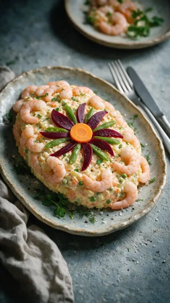 Russischer Garnelensalat