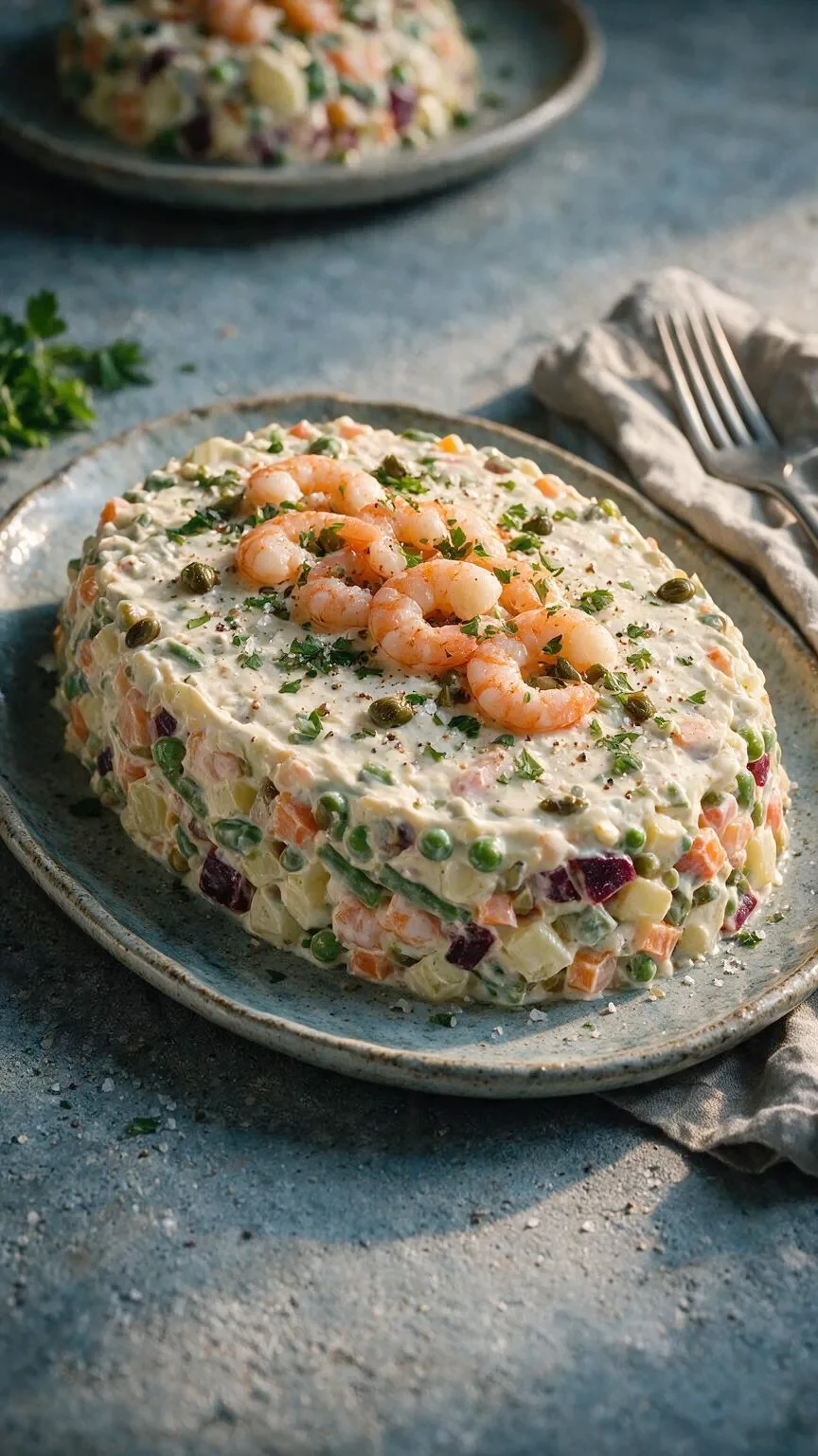 Russischer Garnelensalat