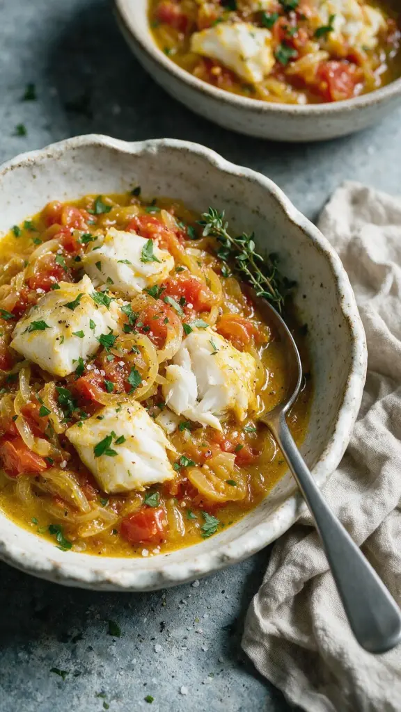 Salz-Kabeljau mit Tomaten