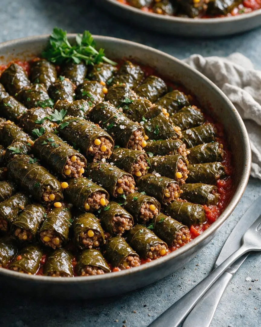 Sarma mit Fava-Bohnen (KI-Illustration)
