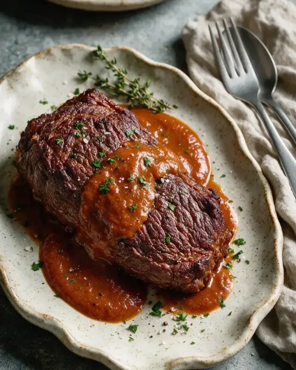 Sauerbraten Heißluftfritteuse (KI-Illustration)