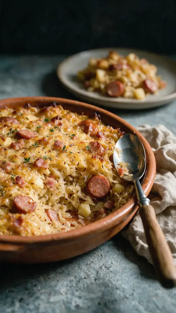 Sauerkraut-Auflauf mit Kielbasa