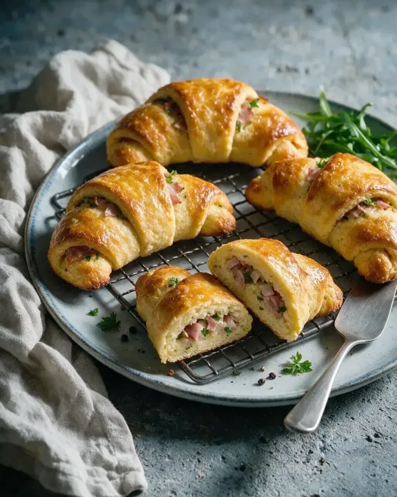 Low Carb Schinken-Croissants (KI-Illustration)