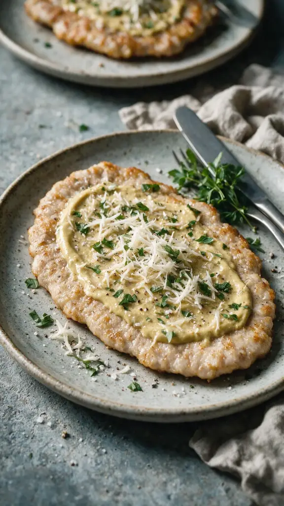 Schnitzel mit Senf und Meerrettich