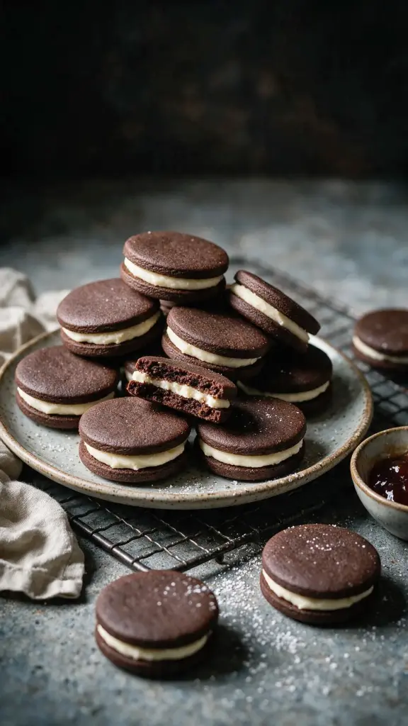 Schoko-Doppelkekse mit Creme