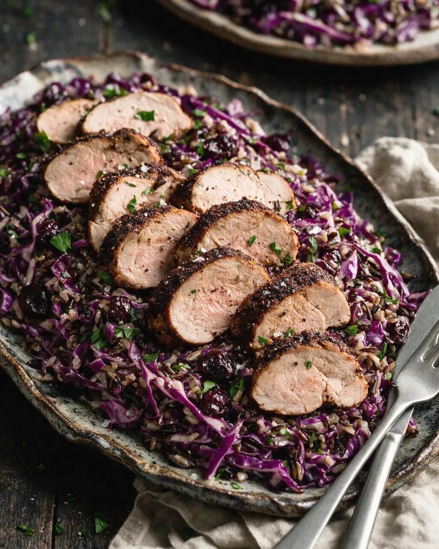 Schweinefilet mit Kaffeewürze (KI-Illustration)