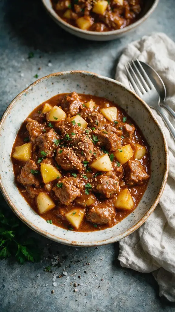 Schweinefleisch in Frucht-Mole