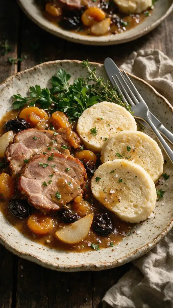 Schweinenacken mit Trockenobst