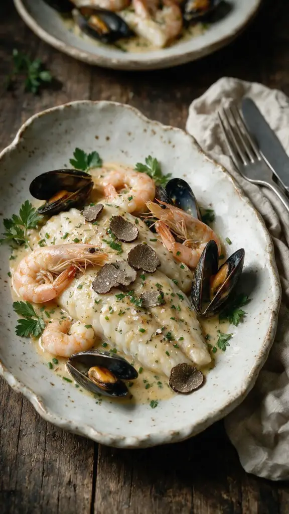 Seezungenfilets à la Dieppoise