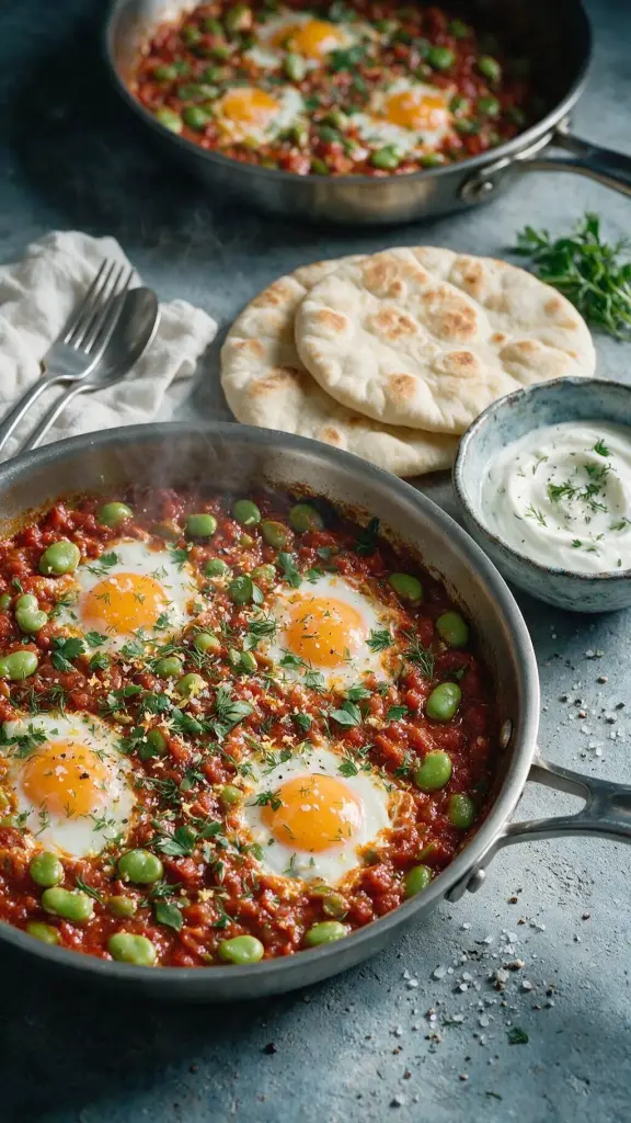 Shakshuka mit Fava-Bohnen