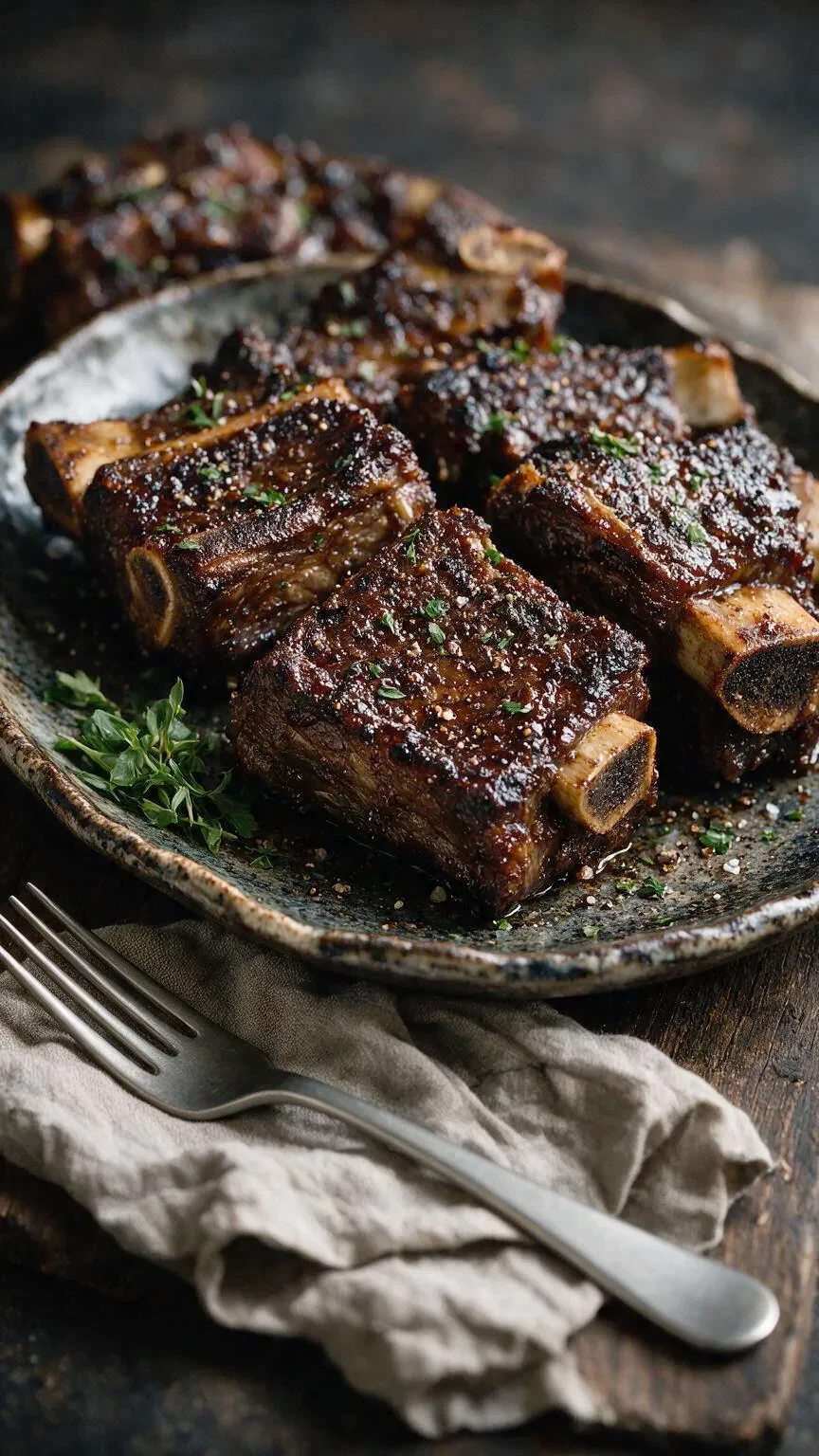 Short Ribs mit Espresso-Karamell (KI-Illustration)