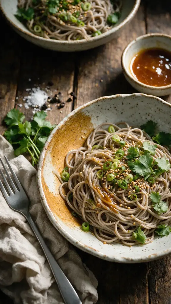 Soba mit Ingwer-Marmeladensauce