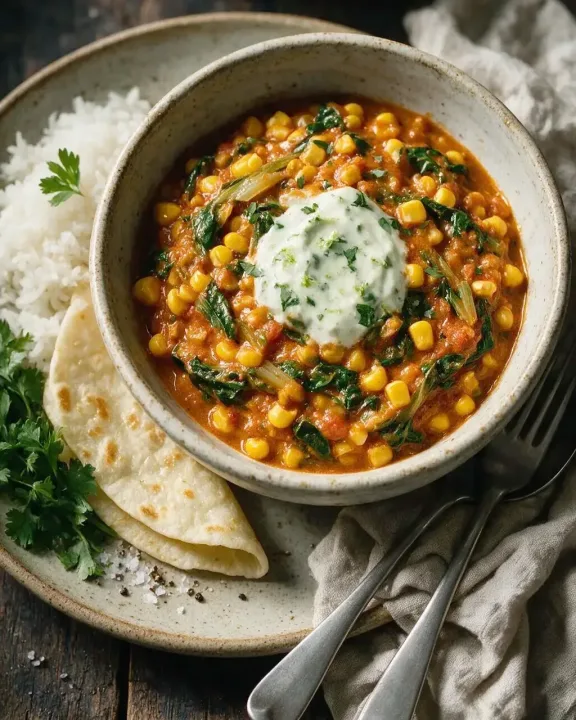 Mais-Tomaten-Curry (KI-Illustration)