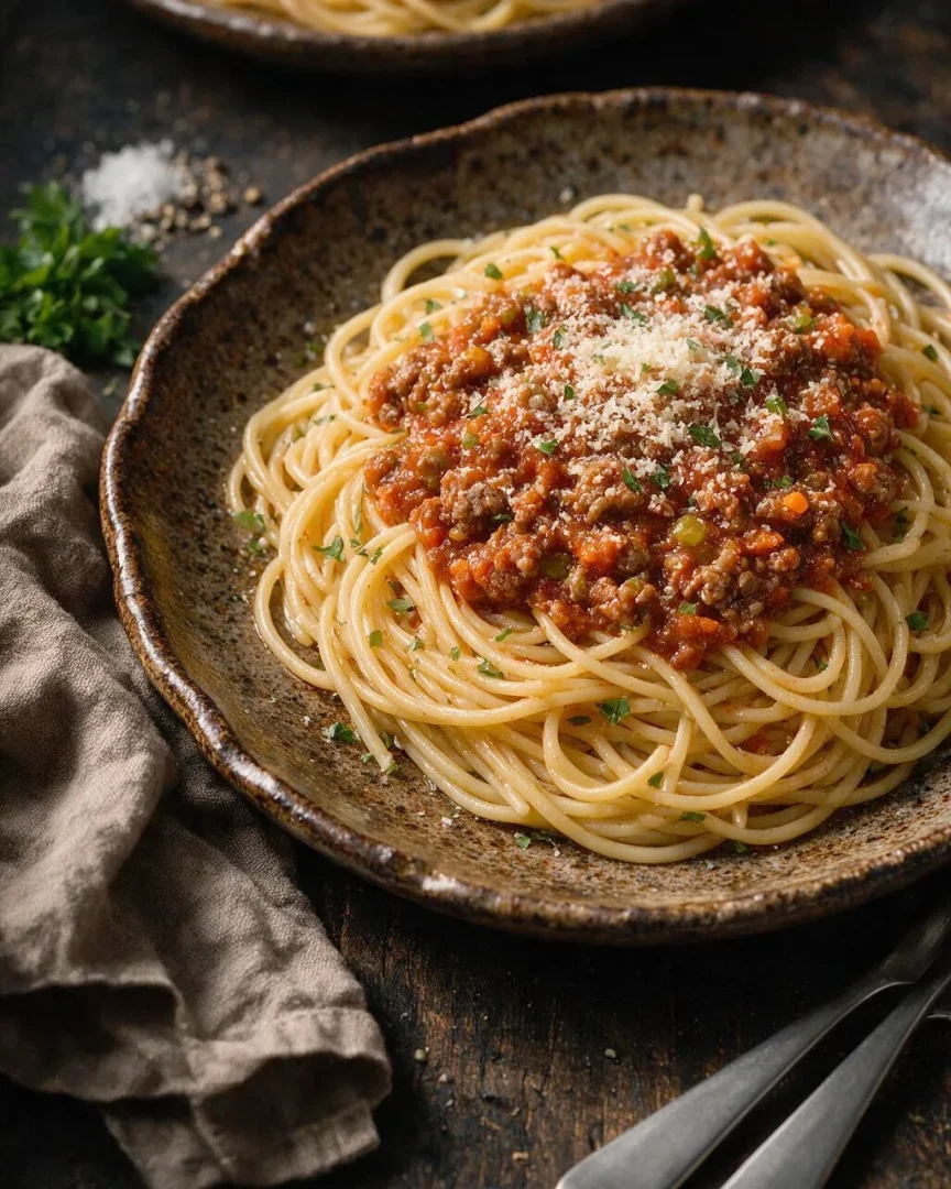 Spaghetti Bolognese (KI-Illustration)