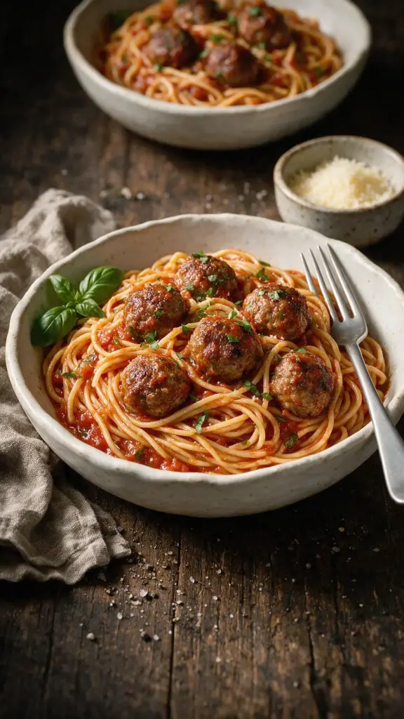 Spaghetti mit Fleischbällchen