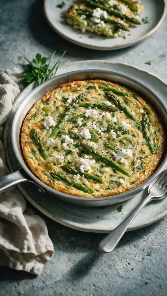 Spargel-Frittata mit Ziegenkäse