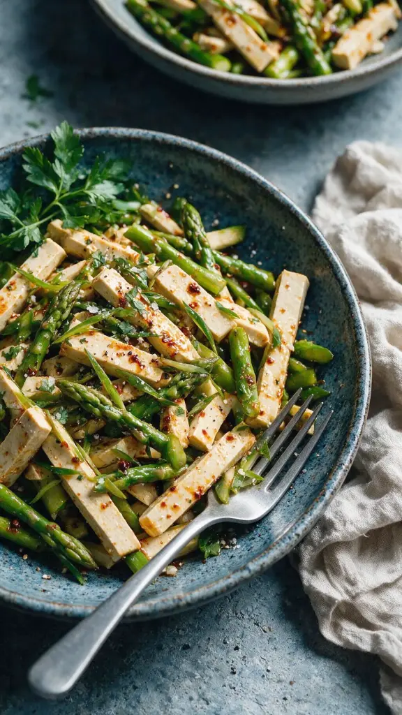 Spargel-Tofu-Salat mit Málà-Chiliöl