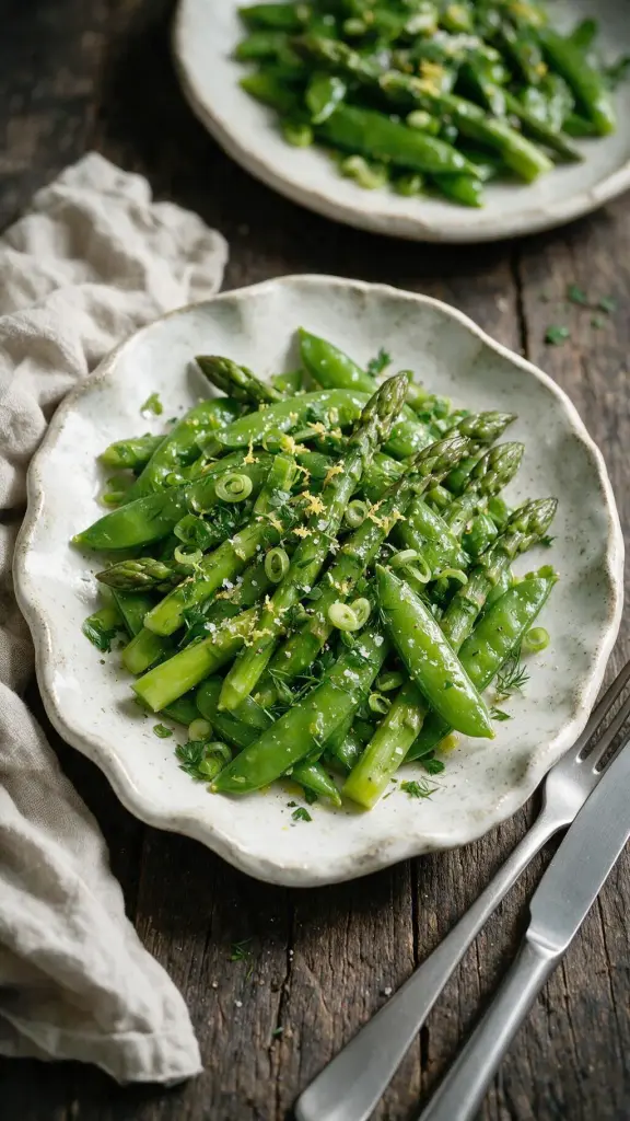 Spargel-Zuckerschoten-Salat