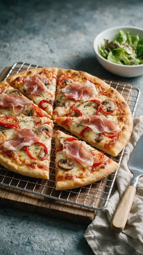 Speck-Gemüse-Pizza