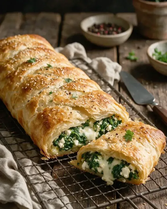 Spinat-Feta-Strudel (KI-Illustration)