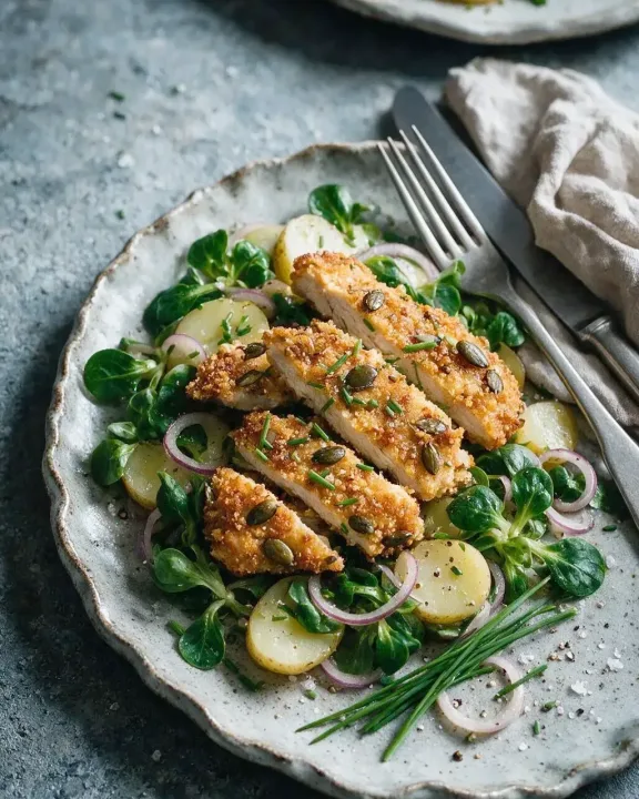 Steirischer Backhendlsalat (KI-Illustration)