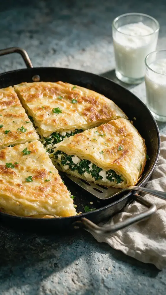 Wasser-Börek mit Feta und Grünkohl